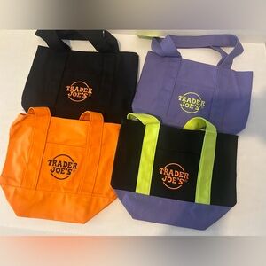 Trader Joe’s Trick-or-Treat Mini Canvas Totes – Set of 4 🎃– Limited Edition!